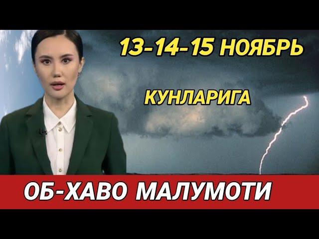 13-14-15 НОЯБРЬ КУНЛАРИ УЧУН ОБ ХАВО МАЛУМОТИ, ob havo.