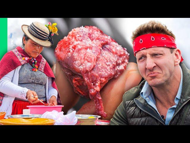 Raw Alpaca Kidney!! Peru’s Extreme Mountain Food!!