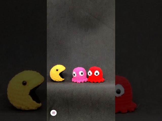 Amigurumi Pac-Man and Ghosts  #amigurumi #pacman #shorts