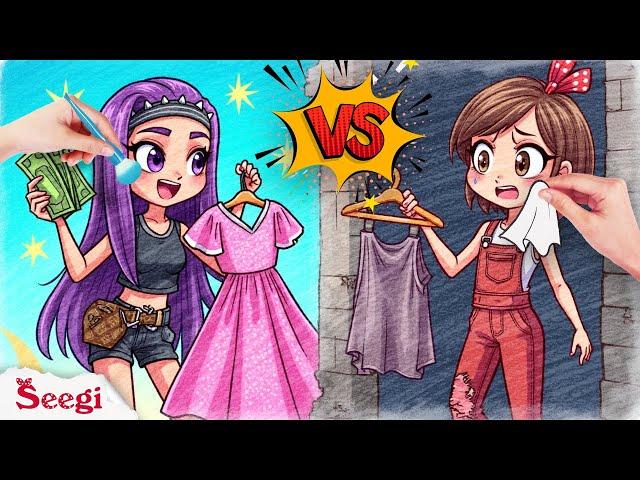 SUPPRISE! INSANE Rich vs Broke Fashion Battle! Who Wore It Better?! Seegi Channel