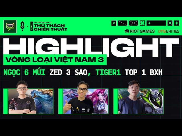 HIGHLIGHT VÒNG LOẠI VIỆT NAM #3 ĐTCL MÙA 14: NGỌC 6 MÚI ZED 3 SAO, THẦY HỔ TIGER1 TOP 1 BXH