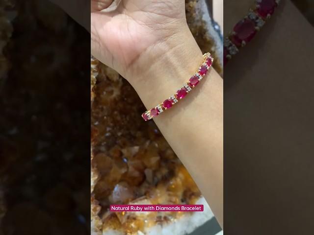 Call - 9811300606 to Buy Ruby Bracelet with Diamond | Dhanshree Gems #gemstones #diamond #ruby