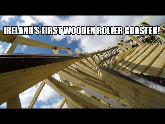 Cú Chulainn Wooden Roller Coaster POV 60fps Front Seat Tayto Park Ireland 2015