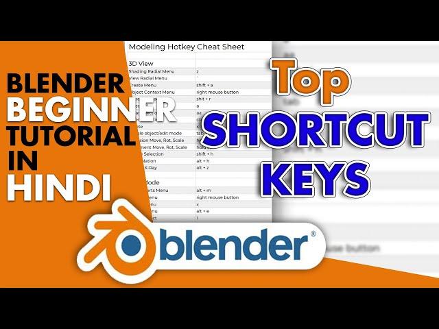 28 Shortcuts EVERY Blender 3.2.0 BEGINNER Should KNOW : Useful Hotkeys : Tips For Beginners : Hindi