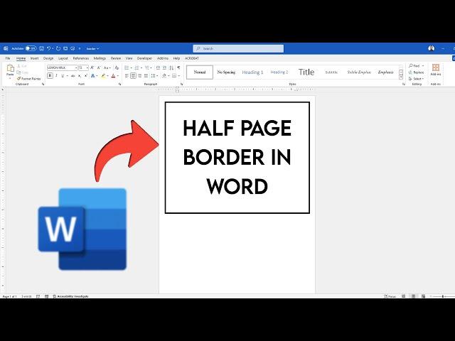 How to add Half Page Border in Microsoft Word