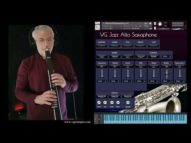 AKAI EWI4000s and VG Jazz Alto Saxophone sound library for NI Kontakt. Woodwind vst plugin.