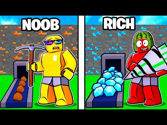 Noob vs Rich Mining Tycoon Factory in Roblox