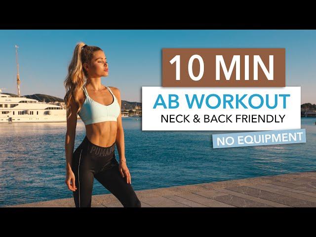 10 MIN AB WORKOUT - Back & Neck Friendly / No Equipment I Pamela Reif