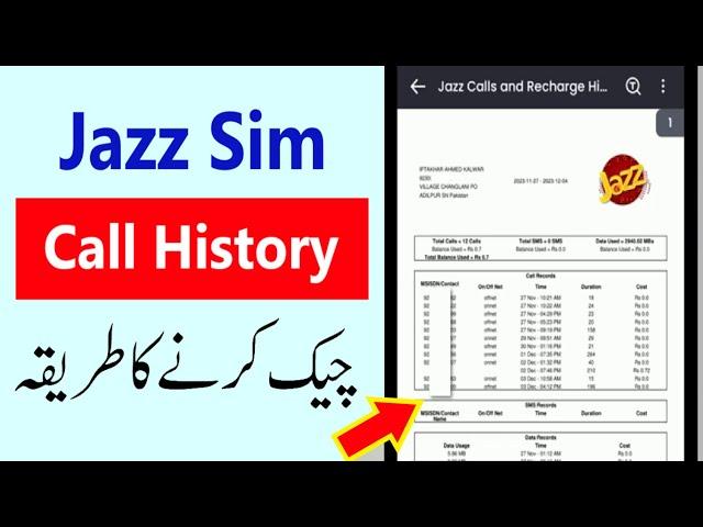 Check Calls History Of Your JAZZ Number (2023) | jazz call history kaise nikale @thetechtube