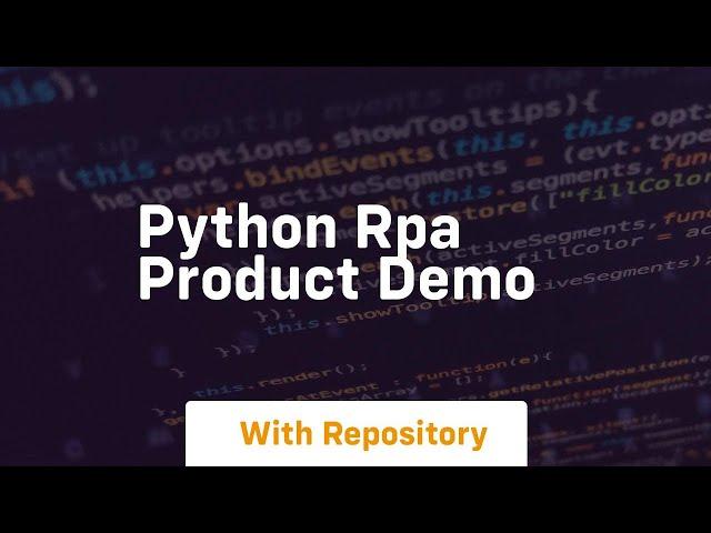 Python rpa product demo