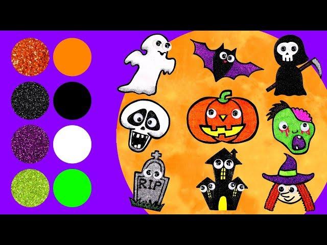 Learn How to Draw Halloween Ghosts! | Drawing and Coloring with Glitter & Googly Eyes