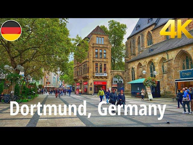 Walking tour in Dortmund, Germany 4K 60fps