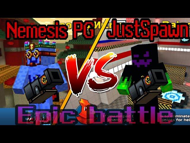 Pixel gun 3d. Emperor's palace VS science lab. Nemesis PG VS JustSpawn. Epic battle!