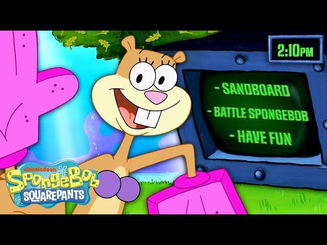 An Entire Day with SANDY CHEEKS ️ Hour by Hour! | SpongeBob