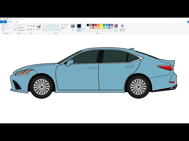 How to draw Lexus Car in Ms Paint | Car Drawing Tutorial. #mspaint #computerdrawing #cardrawing