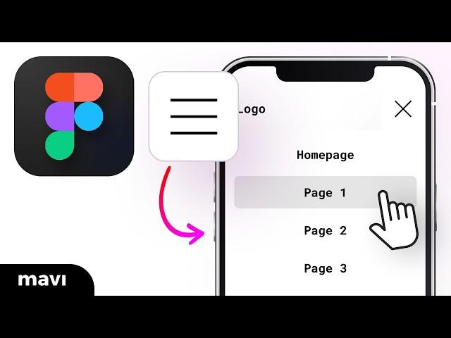 Create a Functional HAMBURGER MENU NAVIGATION in Figma (Tutorial)