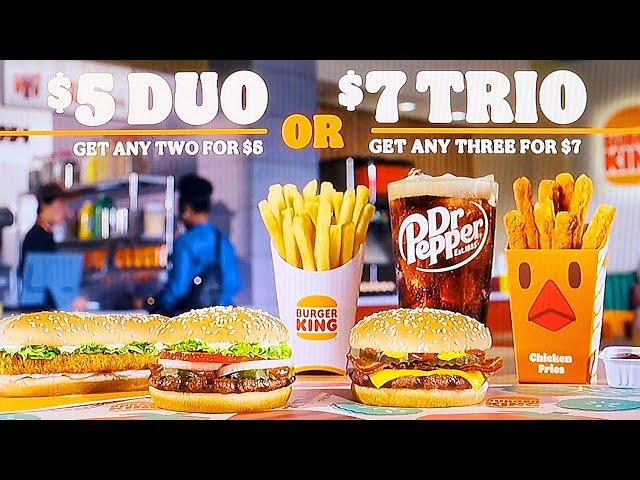 BURGER KING COMMERCIAL 2025 | BURGER KING: $5 DUO OR $7 TRIO | BURGER KING DEAL FOR ALL