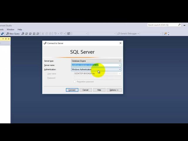 Install Sql Db on Microsoft Azure