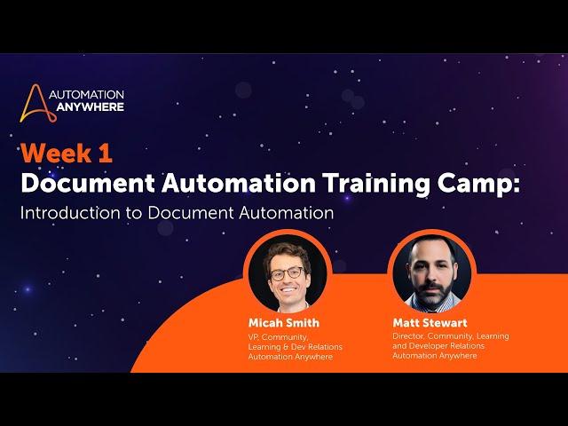 Document Automation Training Camp: Introduction to Document Automation