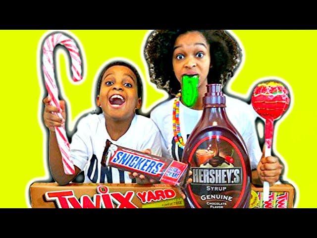 Candy Challenge Compilation! Giant Pizza and Gummy Food - Pretend Play Shiloh and Shasha Onyx Kids