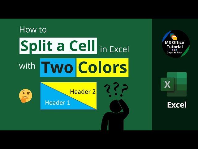 How to split a cell in Excel with two colors