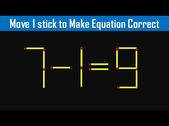 Matchstick Puzzle - Fix The Equation #matchstickpuzzle #simplylogical