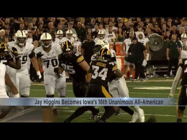 Jay Higgins becomes Iowa's 16th unanimous All-American