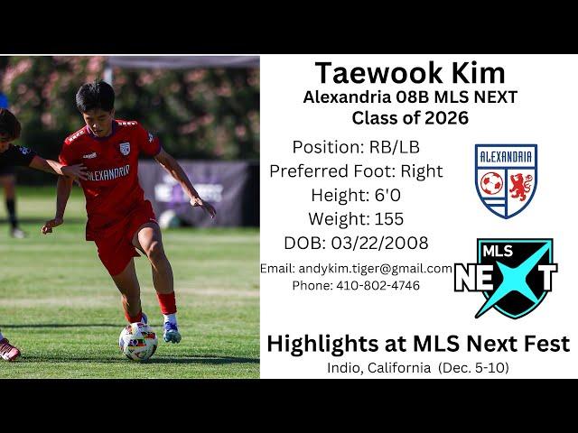 Taewook Kim 2024 MLS Next Fest Highlights