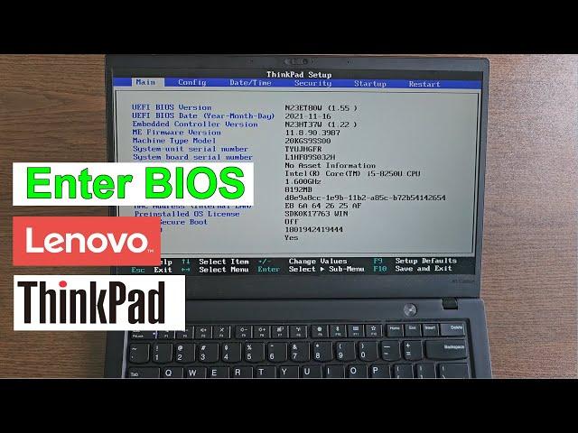 How to enter bios in lenovo thinkpad laptop windows 10