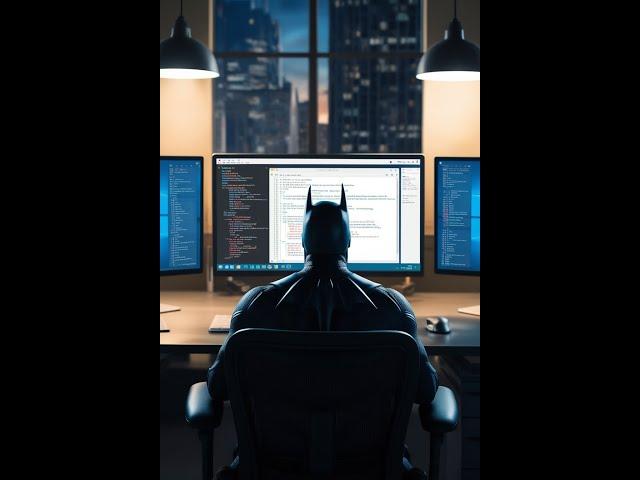 Batman Doing Crazy  Coding to catch techy villains in Gotham City. If he can than you can too...