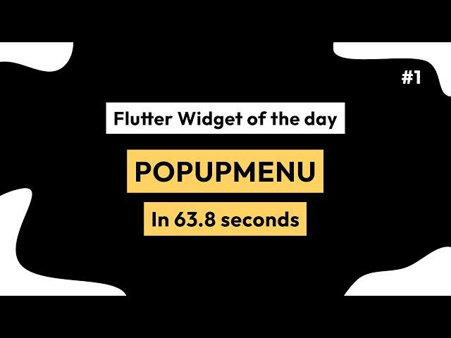 Pop Up Menu in Flutter | Flutter Tutorial