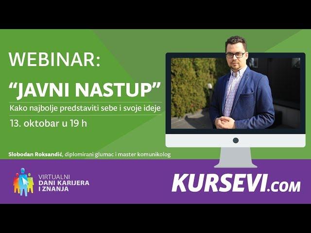 Webinar - Javni nastup - kako najbolje predstaviti sebe i svoje ideje