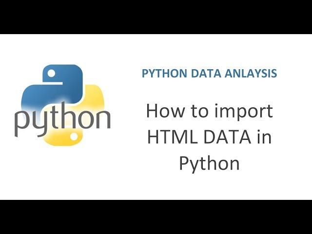 Python Pandas Tutorial 8 | How to import HTML data in Python | Importing HTML data in Python