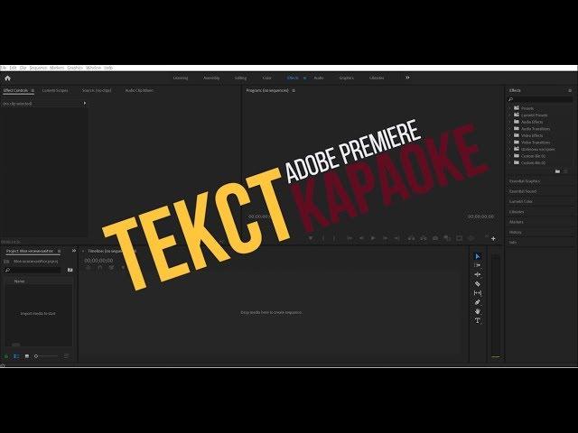 Добавление текста в караоке с постепенной окраской под музыку | Adobe Premiere | Личный пример