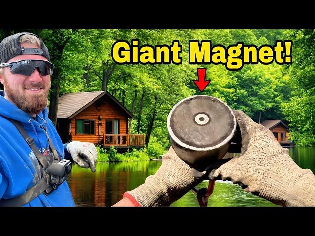 Magnet Fishing Hidden Cabins Deep In The Forest! What Will I Find?