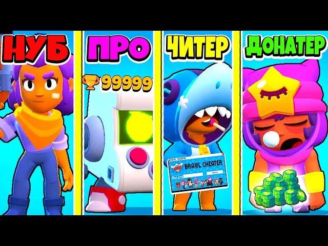 БИТВА BRAWL STARS: НУБ ПРОТИВ ПРО ПРОТИВ ЧИТЕР ПРОТИВ ДОНАТЕР! BRAWL STARS