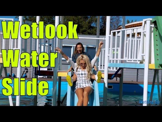 Wetlook girls in pool | Wetlook water slide | Wetlook dress