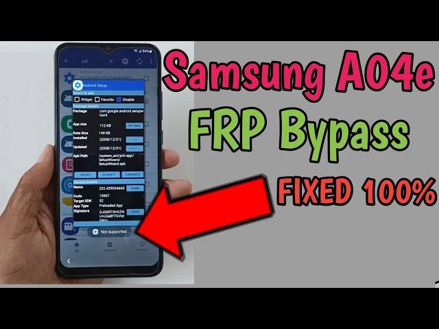 Samsung A04e FRP Google Lock Bypass Android 12  Clear Data Not Supported Fix No PC