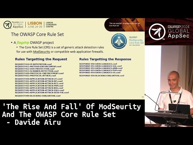 'The Rise And Fall' Of ModSecurity And The OWASP Core Rule Set - Davide Ariu