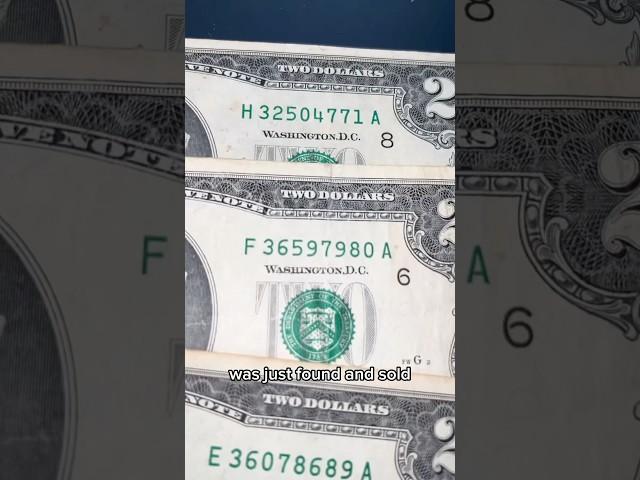 INSANE $2 bill just sold for over $3000.00+ #twodollarbill #cash #moneyhack #money #shorts y