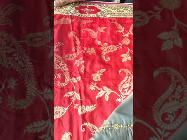 Red Embroidered Floral Silk Saree With Zari Work | Jain Bandhu Saree Showroom | Embroidered Sarees