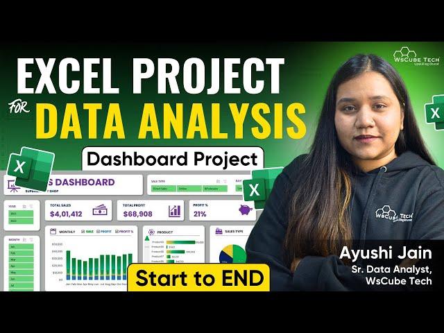 EXCEL Full PROJECT for Data Analysis with AI | End-to-End Excel Dashboard Project in 1 Hours