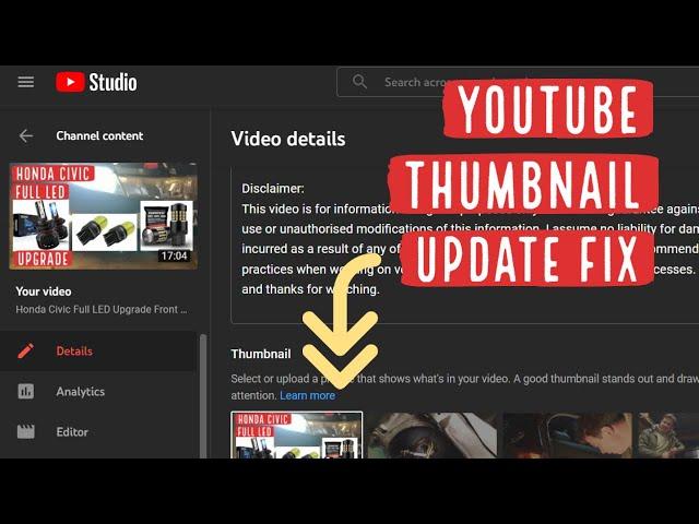 YouTube Thumbnails Not Updating FIX