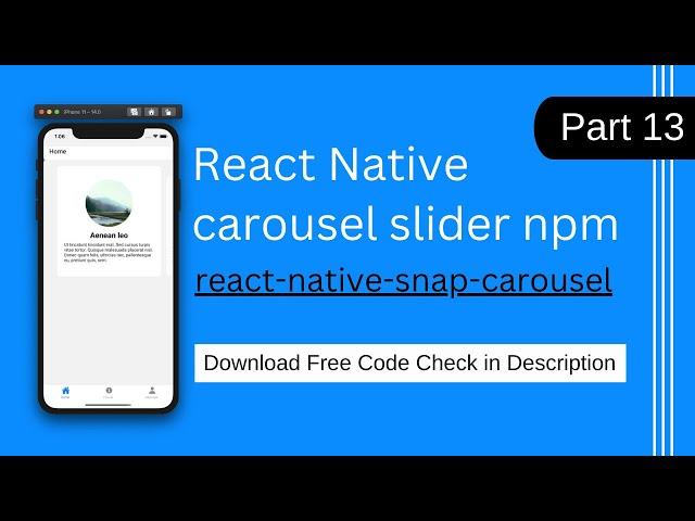 React native react-native-snap-carousel | React native Expo | slider card