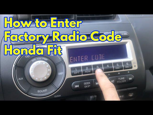 How to Enter Radio Code Honda Fit