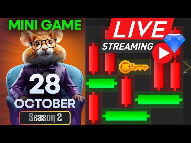 28 October Hamster Kombat Mini game Puzzle Today (Solved) Live | #livestream #hamstercombat