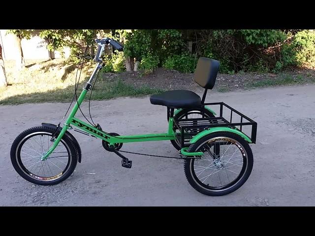 Three-wheeled cargo bike for adults, disabled people and people with disabilities