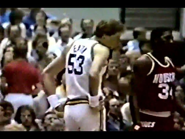 Rookie Olajuwon Dunks On Mark Eaton (RIP)! 1985 NBA Playoffs