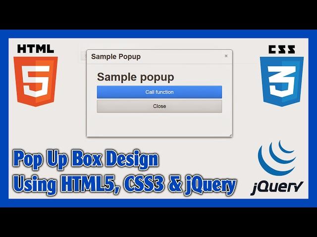 How to Create Custom Pop Up Box Using HTML5, CSS3 & jQuery | jQuery Animated Popup Box Tutorial