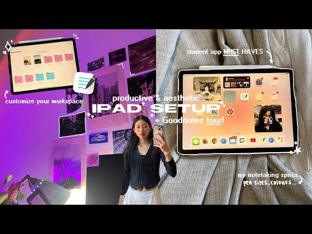 my PRODUCTIVE + AESTHETIC IPAD & GOODNOTES SETUP  apps for students, cute widgets, functional space